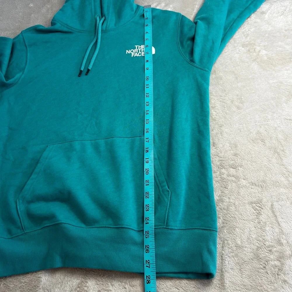 The North Face Mens Medium Box NSE Hoodie Pacific Teal Green Graphic Pullover